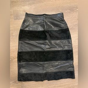 Vintage leather & suede black Danier pencil skirt